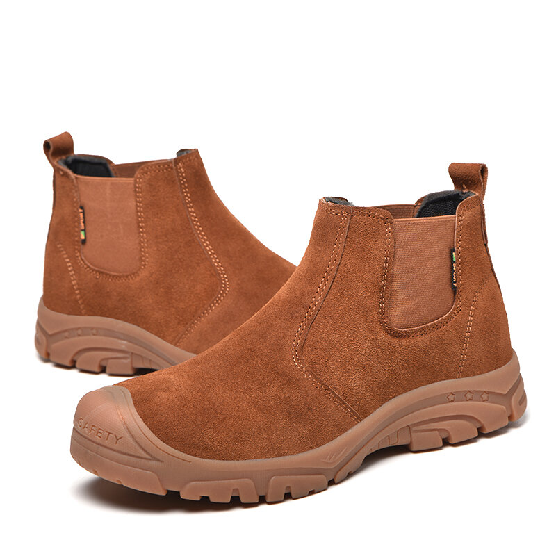 
	Men Steel Toe Puncture Proof Elastic Band Safety Work Boots