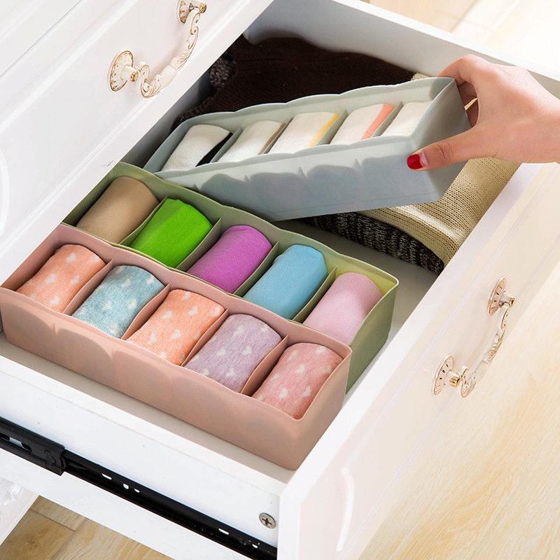 
	Multi-Grid Plastic Drawer Storage Box Home Desktop Socks Underwear Tie Compartment Storage Box