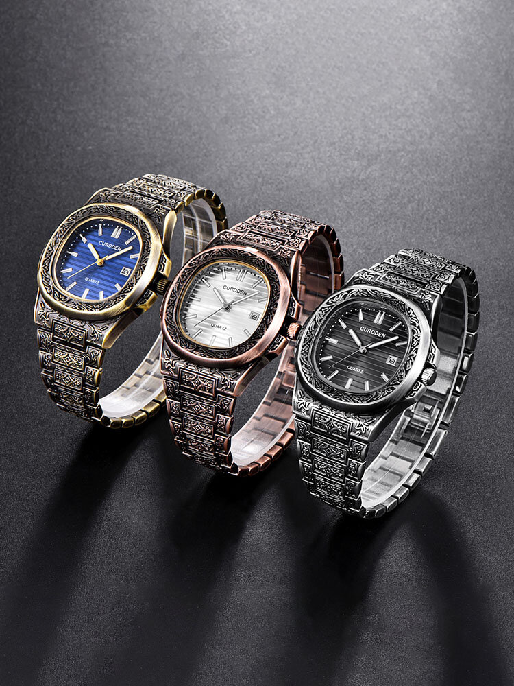 
	Alloy Hip-hop Carved Waterproof Mens Quartz Watch