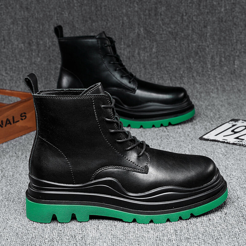 
	Men Stylish Non Slip Lace Up Casual Tooling Ankle Boots