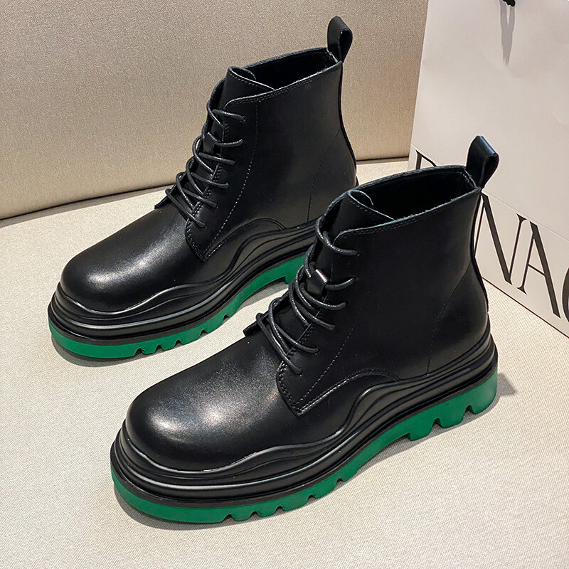 
	Men Stylish Non Slip Lace Up Casual Tooling Ankle Boots