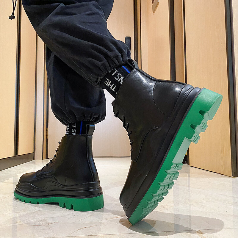 
	Men Stylish Non Slip Lace Up Casual Tooling Ankle Boots