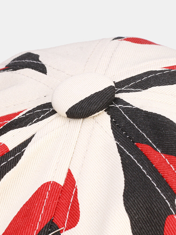 
	Men Thick Lines Pattern Fashion Casual Short Brim Flat Caps Beret Hat Newsboy Caps