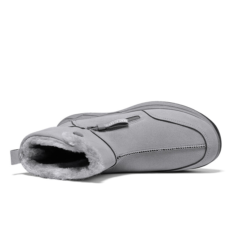 
	Men Brief Warm Lining Side Zip Non-slip Pure Color Suede Casual Boots