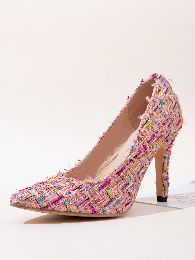 
	Pointed Toe Knitting Wool Design Party Fashion Heels