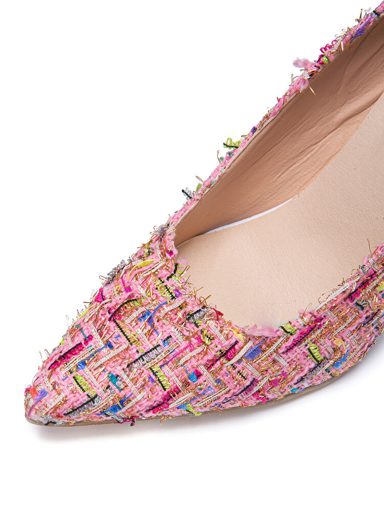 
	Pointed Toe Knitting Wool Design Party Fashion Heels