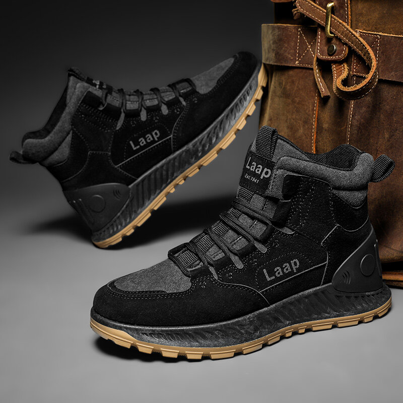 
	Men Outdoor Casual Canvas Splicing Lace Up Slip Resistant Ankle Boots