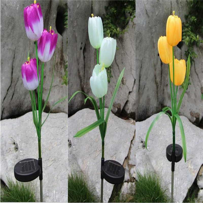 
	Solar Power Tulip Flower Garden Stake Landscape Lamp Outdoor Yard LED Light