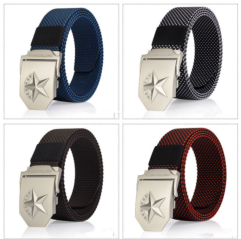 
	125CM Casual Nylon Smooth Buckle Belt Durable Breathable Tactical Canvas Belt For Men