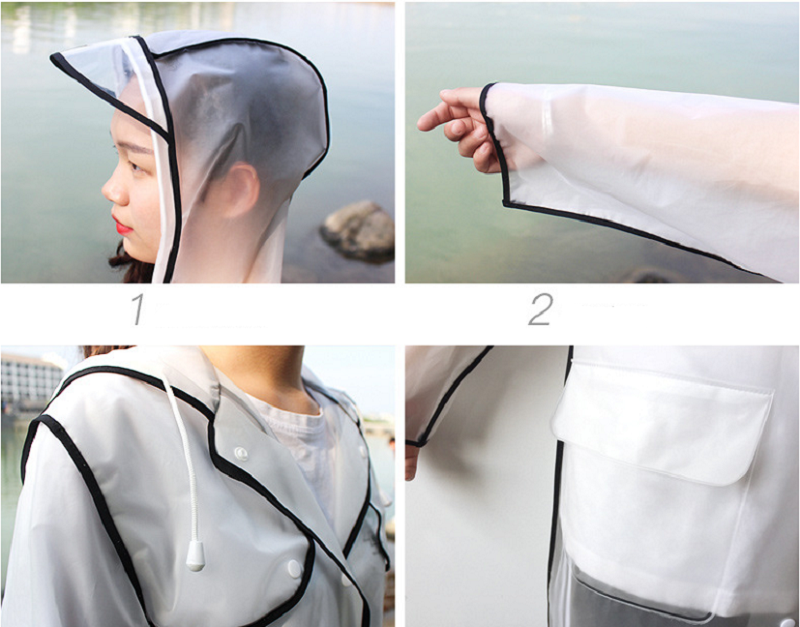 
	Fashion Couple EVA Environmental Raincoat Transparent Outdoor Travel Vattent&auml;t Raincoat