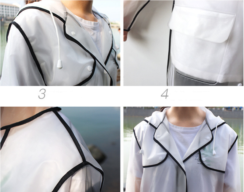 
	Fashion Couple EVA Environmental Raincoat Transparent Outdoor Travel Vattent&auml;t Raincoat