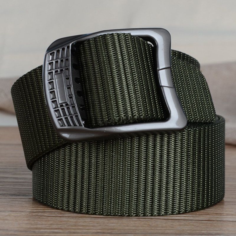 
	Men Plate Buckle Nylon Belt Prevent Aller Outdoor Sport Durable Pants Strip Outdoor Wild Casual Belt
