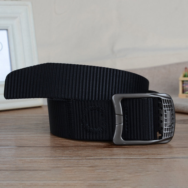 
	Men Plate Buckle Nylon Belt Prevent Aller Outdoor Sport Durable Pants Strip Outdoor Wild Casual Belt