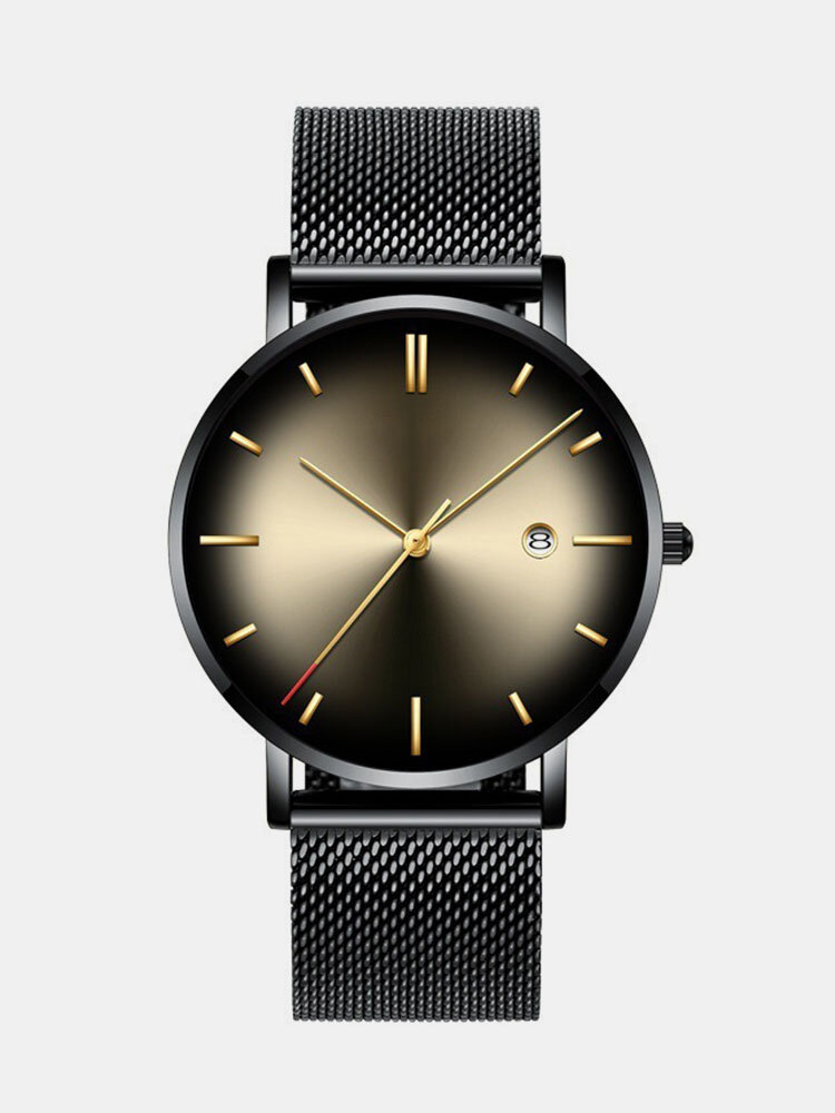 
	Alloy Business Gradient Color Multi-function Mesh Strap Watch