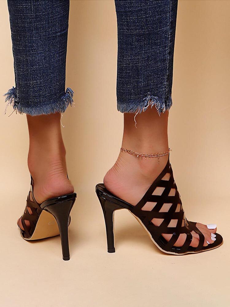 
	Large Size Women Fashion Casual Colorful Sequined Hollow Sandals Antiskid Soft Comfy High Heels