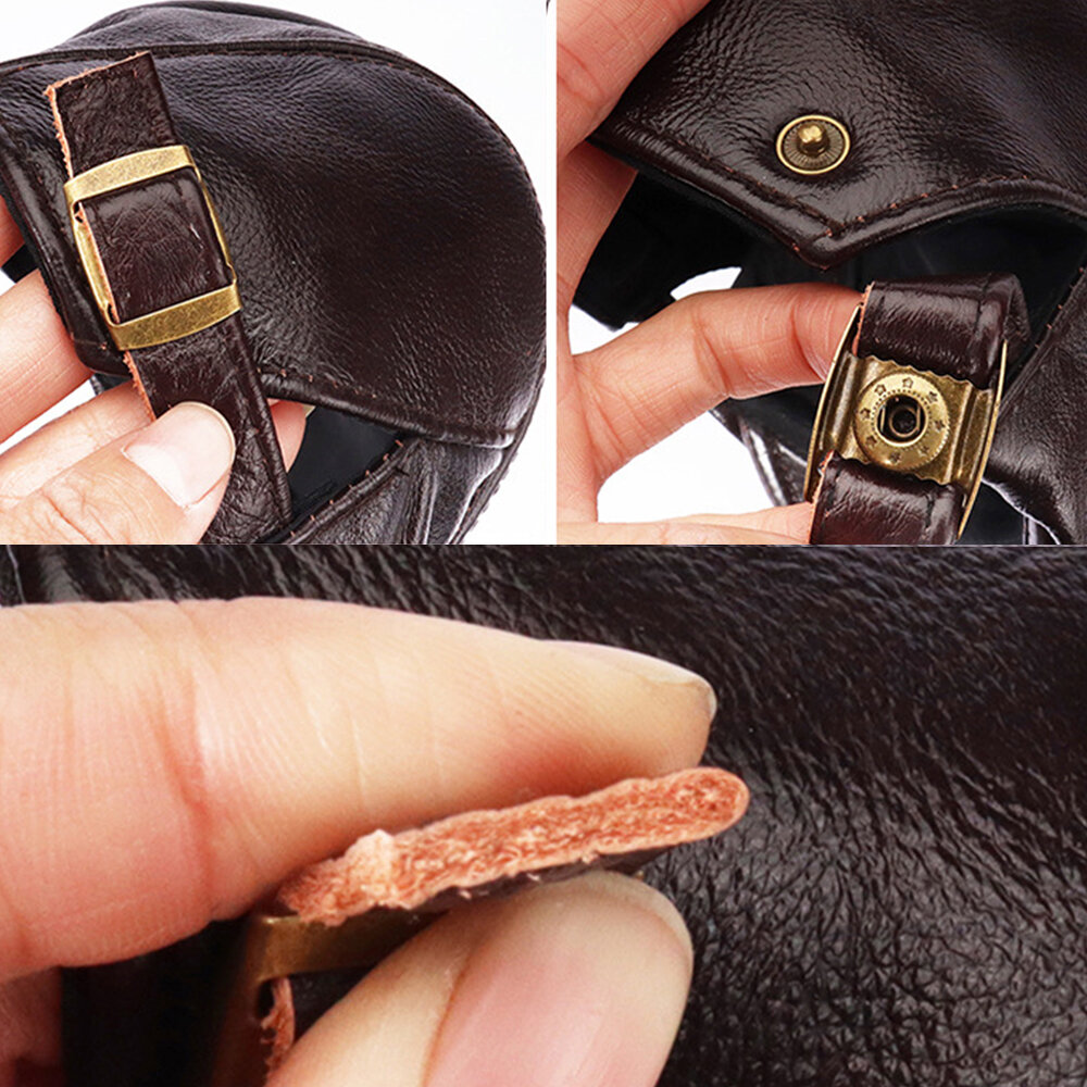
	Men&rsquo;s Genuine Leather Top Layer Cowhide Hat Spring And Autumn Single Leather Thin Single Layer Forward Cap
