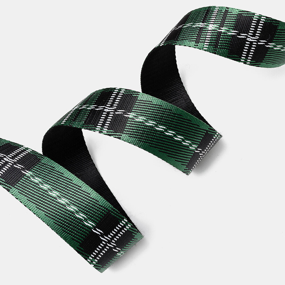 
	160CM Men&rsquo;s Plaid Stripe Nylon Military Tactical Waist Belt Sport Pants Buckle With Plate Bucklet