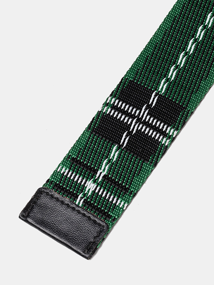 
	160CM Men&rsquo;s Plaid Stripe Nylon Military Tactical Waist Belt Sport Pants Buckle With Plate Bucklet