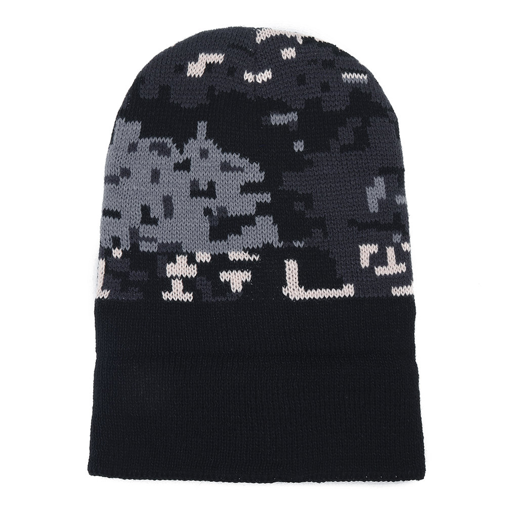 
	Mens Camouflage Wool Plush Beanie Hat Vintage Good Elastic Vintage Warm Winter Caps