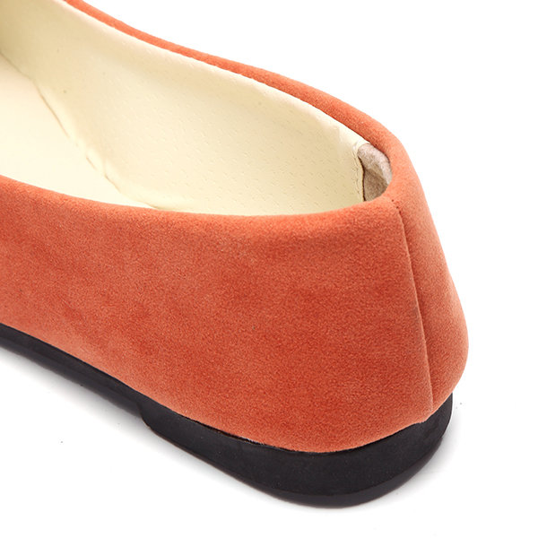 
	Big Size Suede Candy Color Pure Color Pointed Toe Light Ballet Flat Shoes