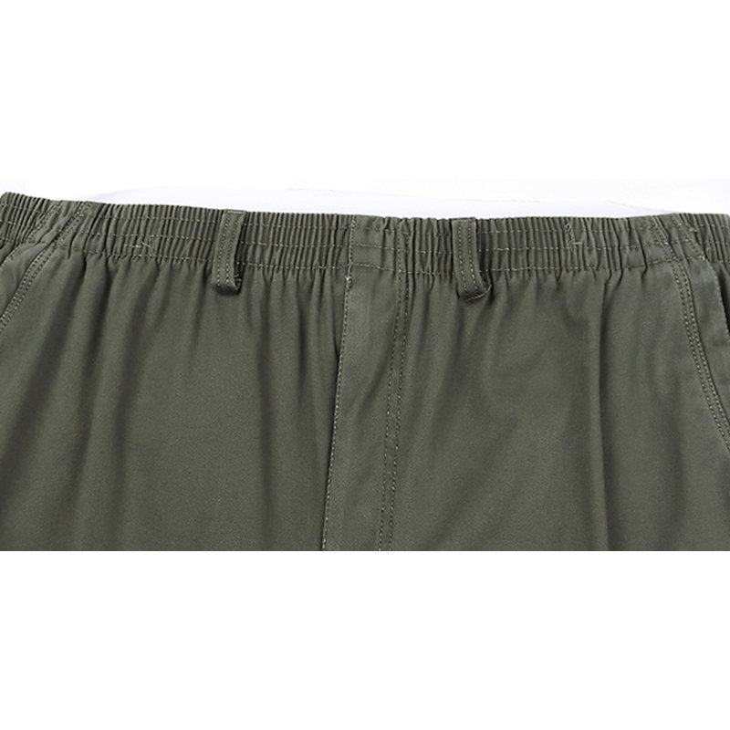 
	Mens Loose Breathable Elastic Waist Design Straight Solid Color Casual Pants