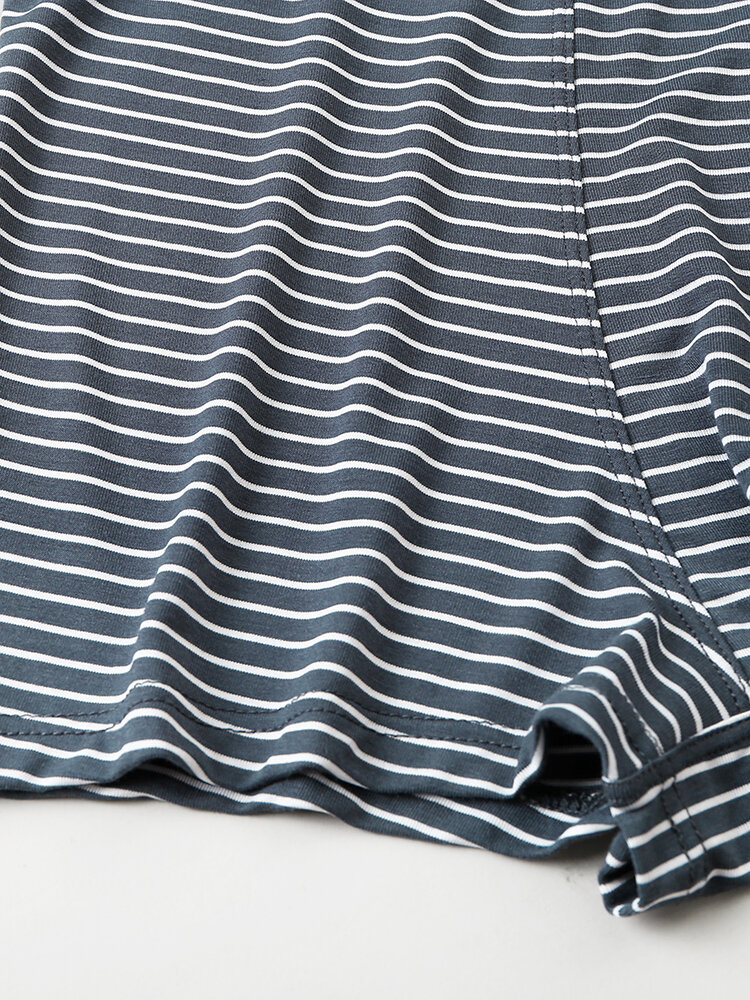 
	4 Pack Mens Pinstripe Breathable Underwear Modal Cozy Boxer Briefs With Pouch