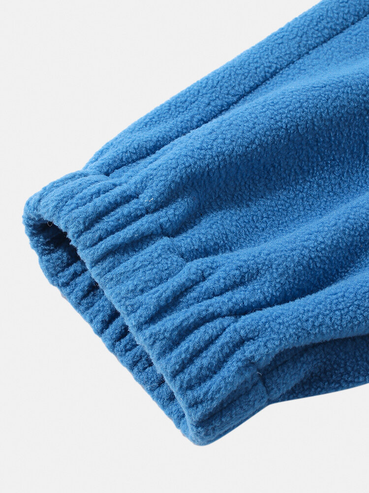 
	Mens Fleece Solid Color Drawstring Thick Plush Jogger Pants