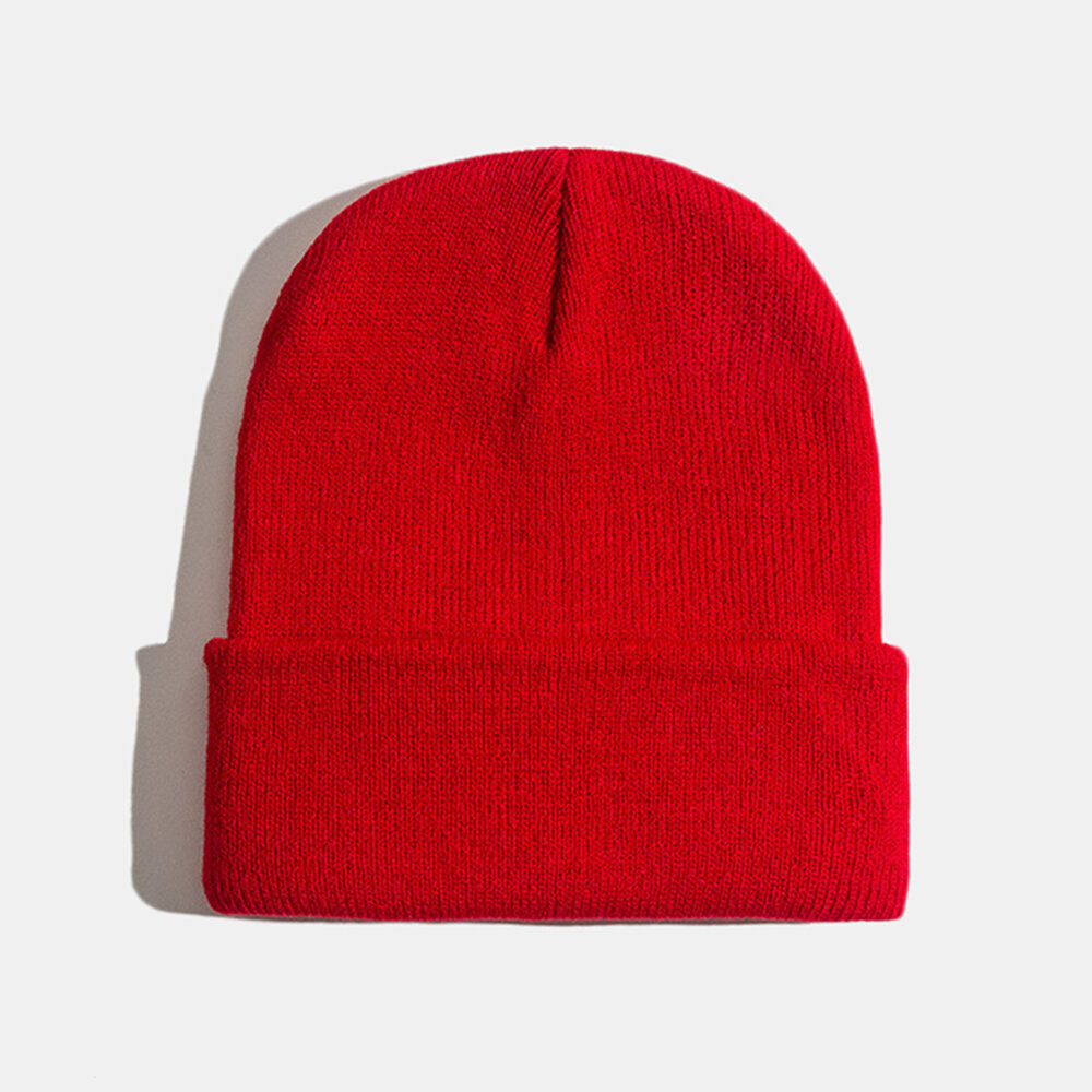 
	Unisex Solid Color Knitted Wool Hat Skull Cap Beanie Caps