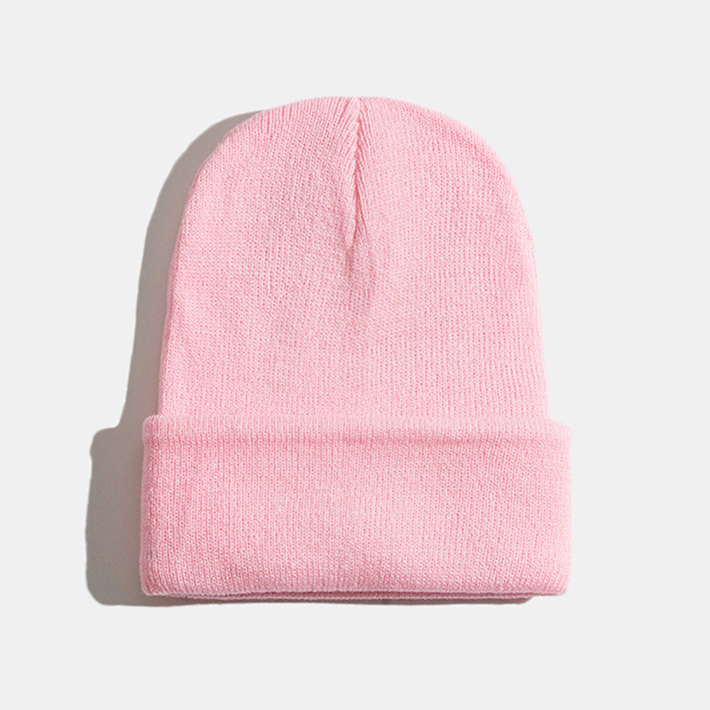 
	Unisex Solid Color Knitted Wool Hat Skull Cap Beanie Caps