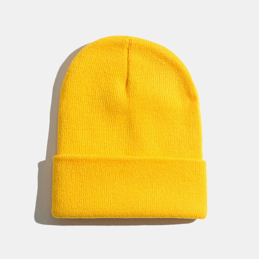 
	Unisex Solid Color Knitted Wool Hat Skull Cap Beanie Caps