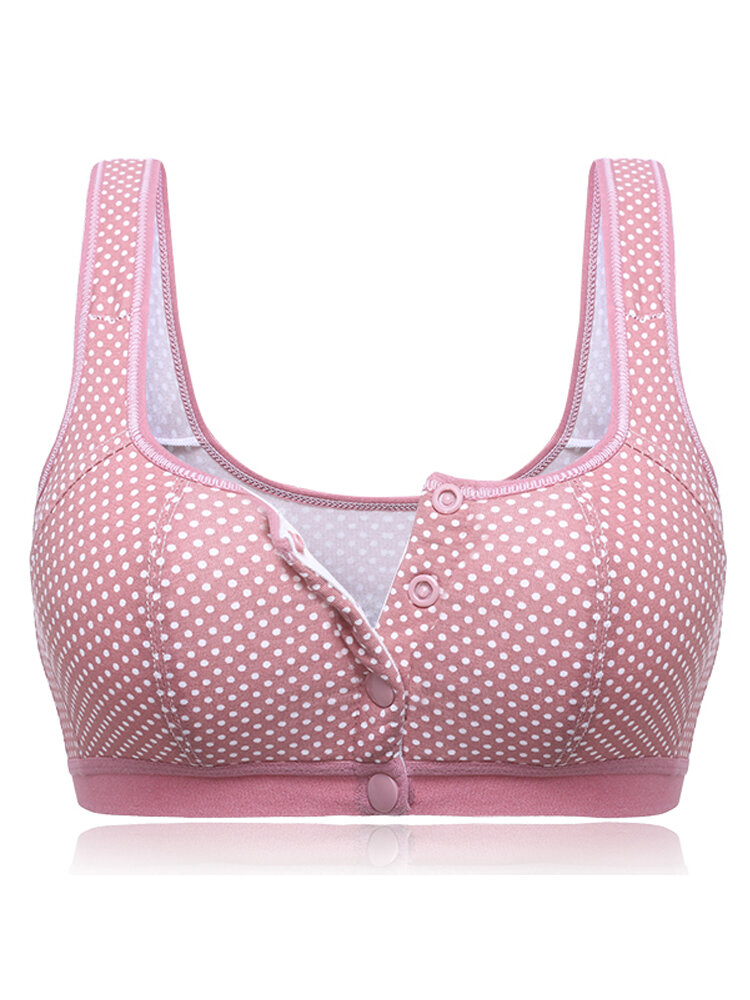 
	Cotton Wireless Front Button Seniority Young Girl Vest Comfy Bras