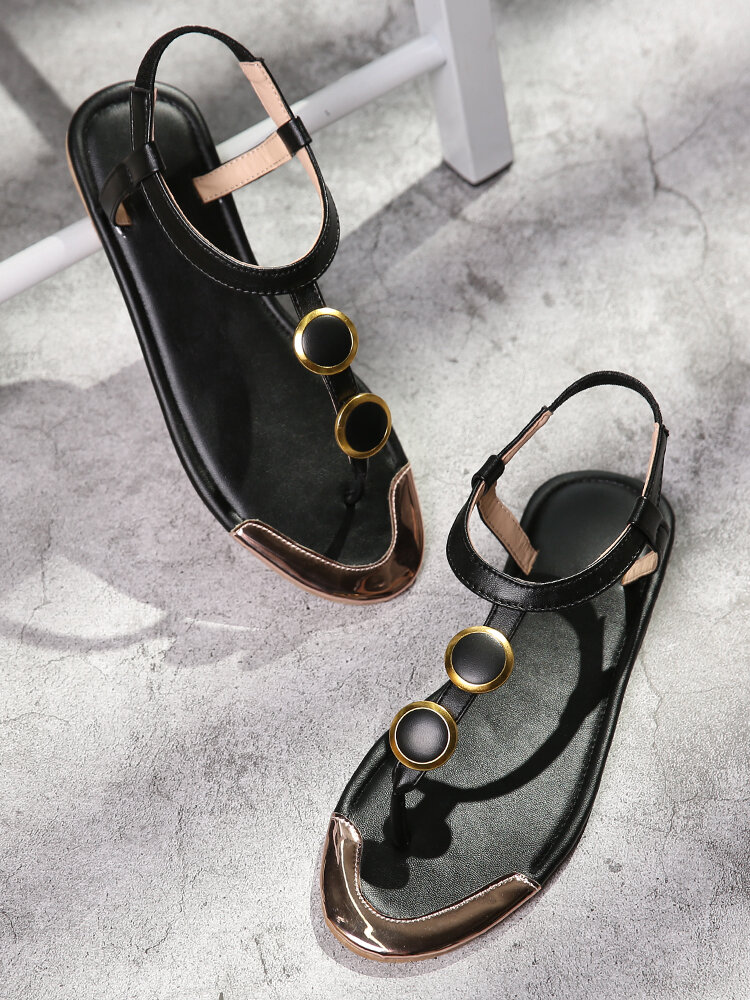 
	Plus Size Women Casual Beading Flip Flop Flat Sandals