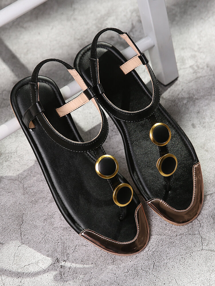 
	Plus Size Women Casual Beading Flip Flop Flat Sandals