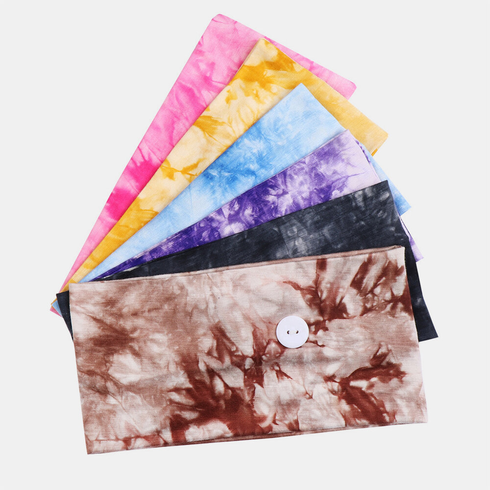 
	Gradient Folk-custom Headband Mask Anti-leather Button Headband