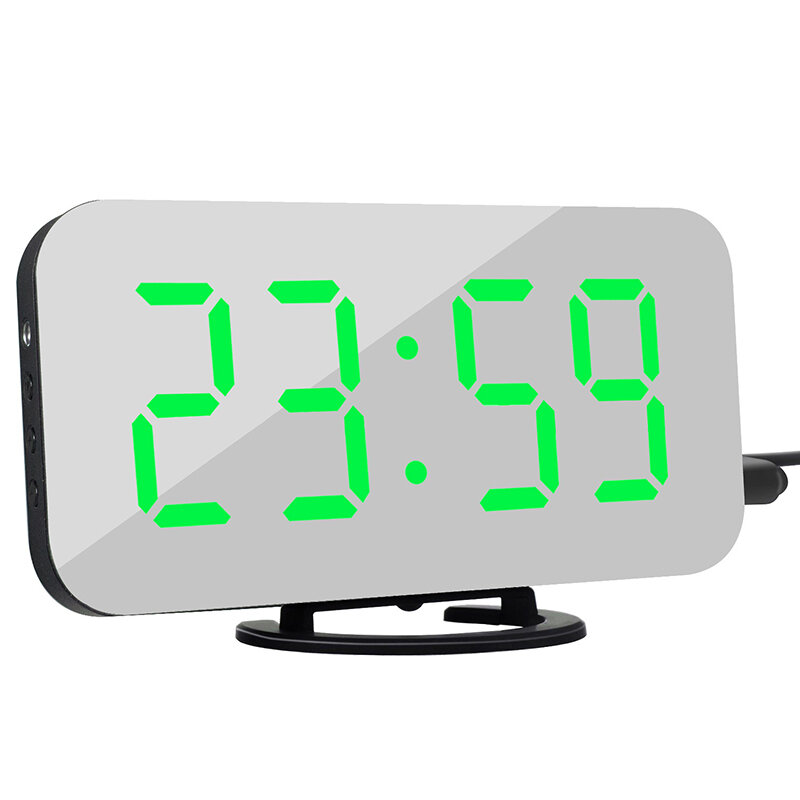 
	Creative Alarm Clock LED Display Electronic Snooze Digital Backlight Mute Mirror