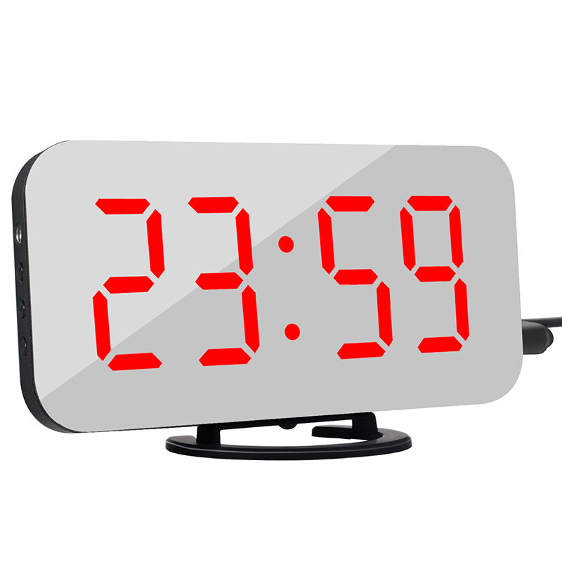 
	Creative Alarm Clock LED Display Electronic Snooze Digital Backlight Mute Mirror