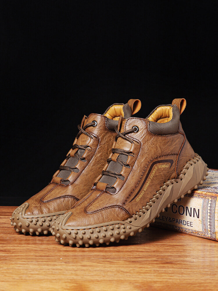 
	Menico Men Hand Stitching Outdoor Rubber Toe Cap Work Style Ankle Boots