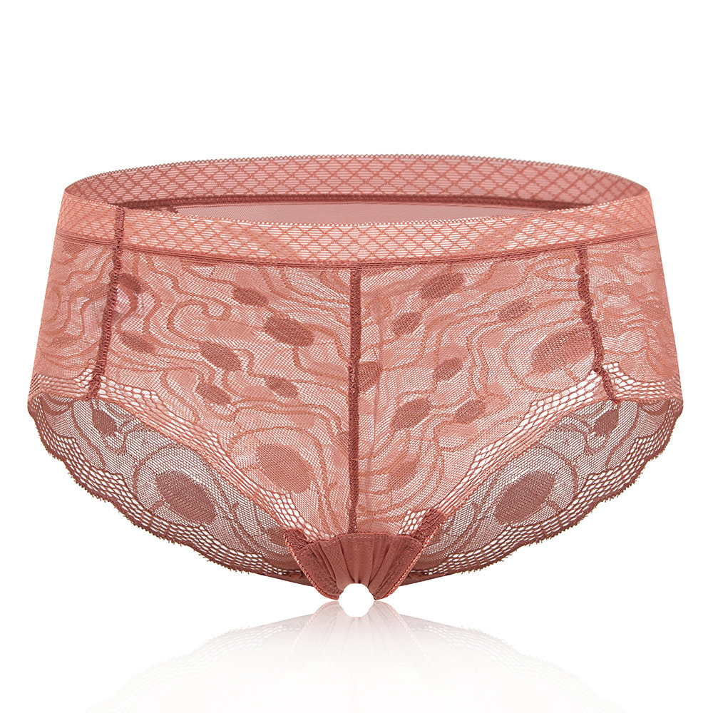 
	Sexy See Through Lace Seamless Cotton Crotch Mid Waisted Panties