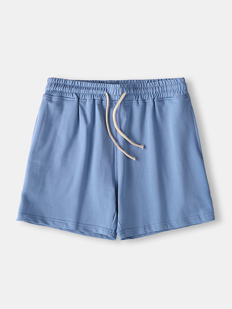 
	Mens 5 Colors Solid Color Home Boxer Shorts Middle Waist Breathable Athletic Shorts