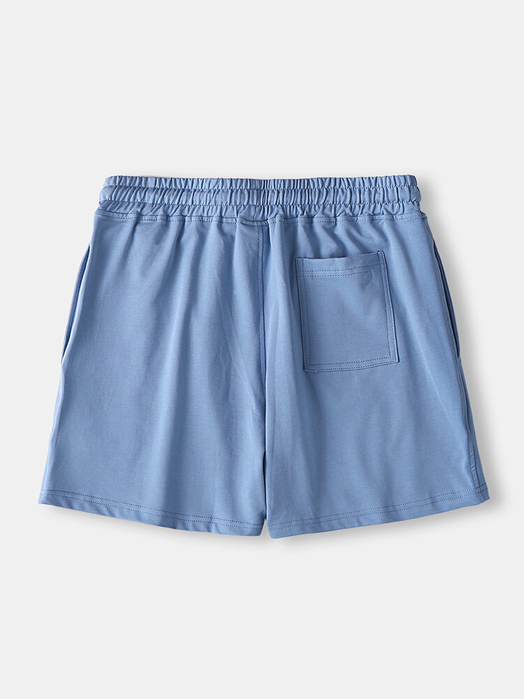 
	Mens 5 Colors Solid Color Home Boxer Shorts Middle Waist Breathable Athletic Shorts