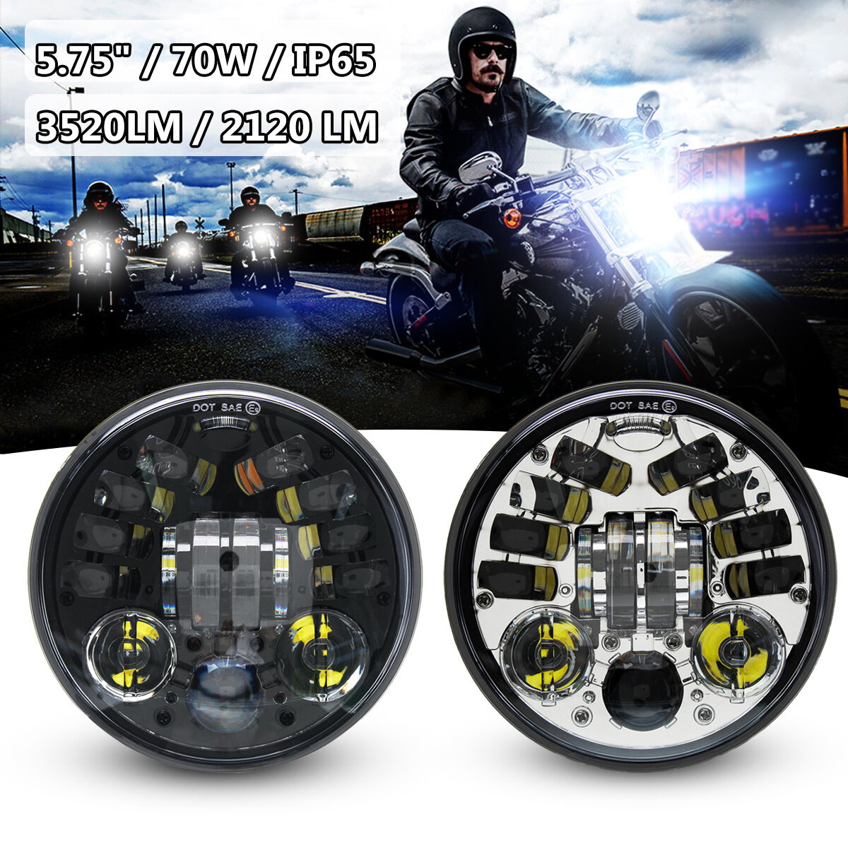
	5.75&rdquo; 70w Led Headlight Projector For Harley Davidson Dyna Breakout Fatboy