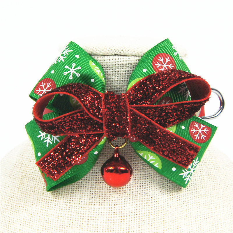 
	Christmas Halloween Pet Collar Cat Dog Universal Bow Bell Neck Flower