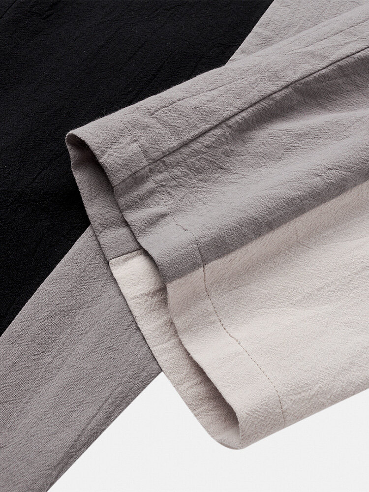 
	Mens Cotton Patchwork Print Designer Loose Light Elastic Waist Pants