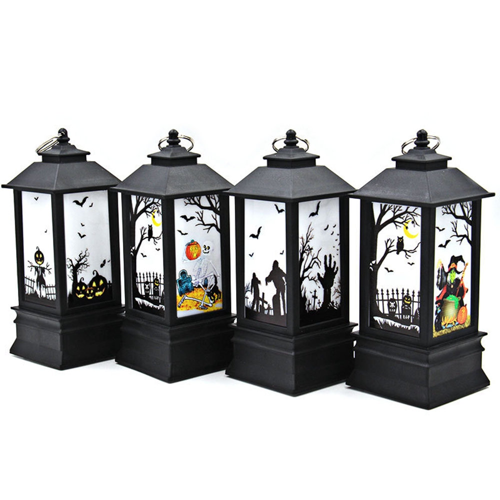 
	Battery Powered Hanging Lantern Holiday Light Pumpkin Flame Lamp for Home Halloween Decor DC4.5V
