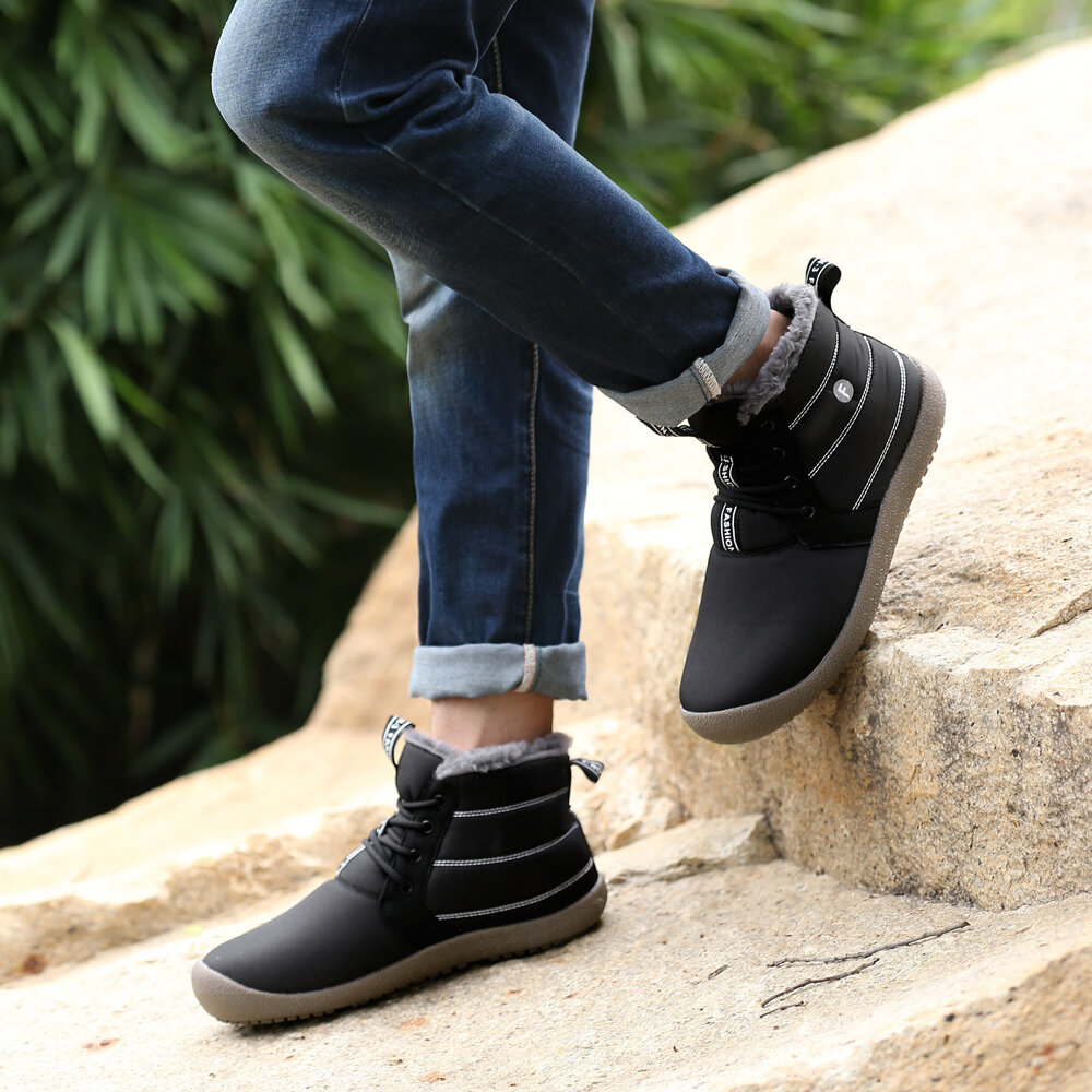 
	Men Waterproof Non Slip Warm Plush Lining Lace Up Snow Boots