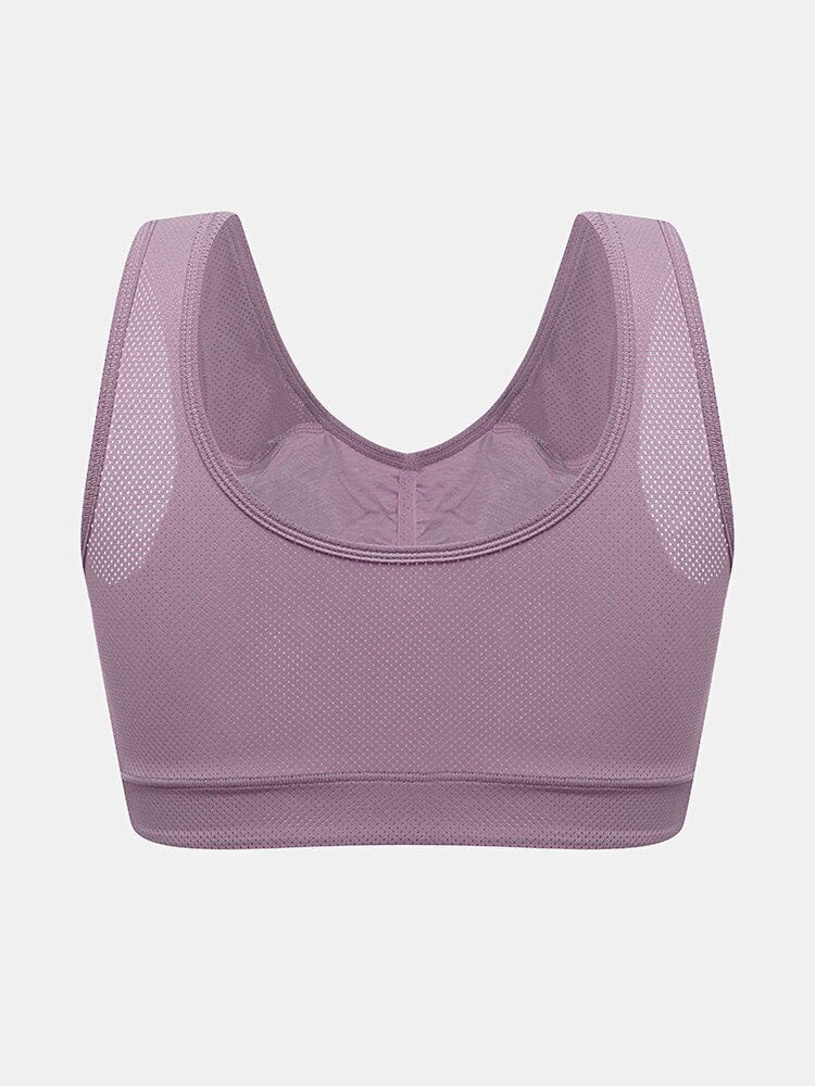 
	Women Solid Seamless Gather Wireless Breathable Sleep Bra With Removable Chest Pad