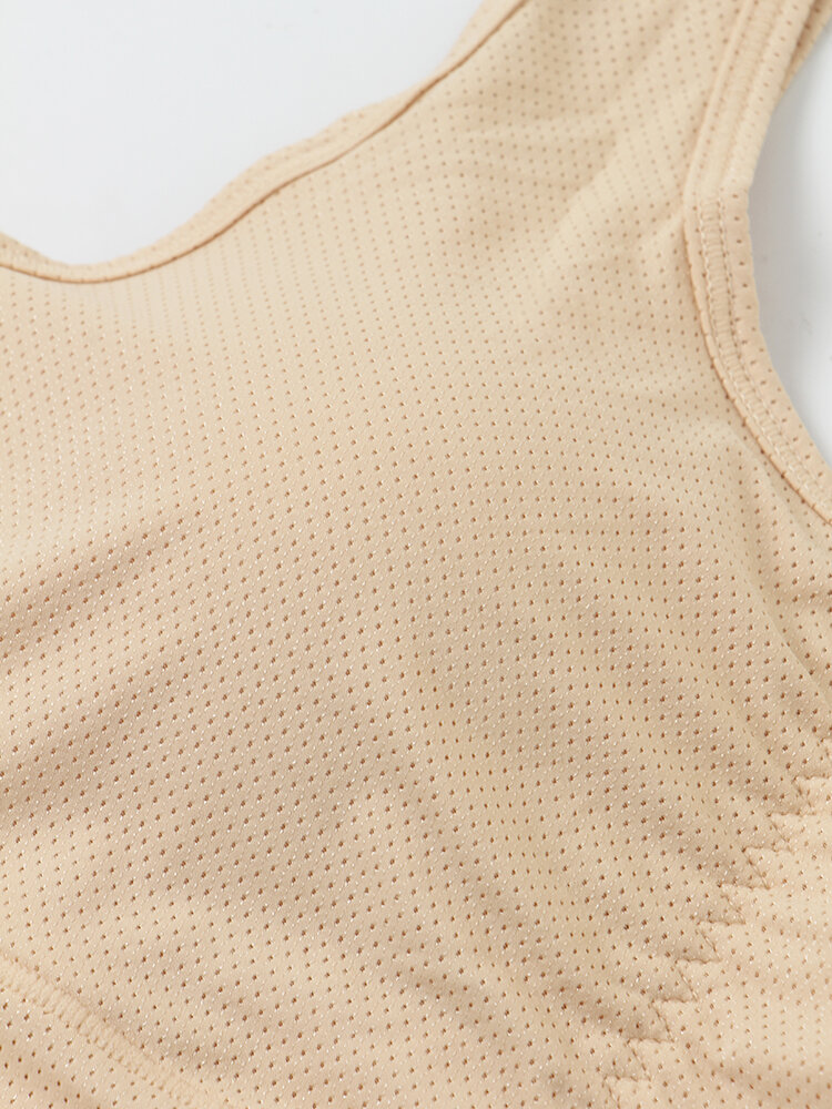 
	Women Solid Seamless Gather Wireless Breathable Sleep Bra With Removable Chest Pad