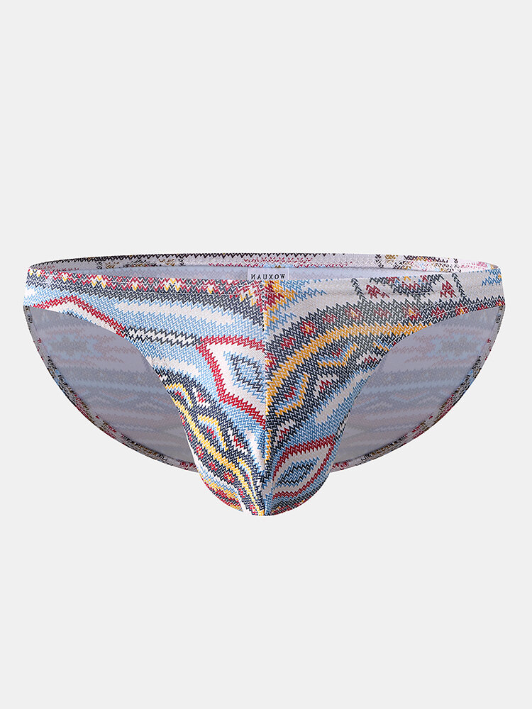 
	Ethnic Print Pouch Briefs Low Rise Sexy Briefs for Men