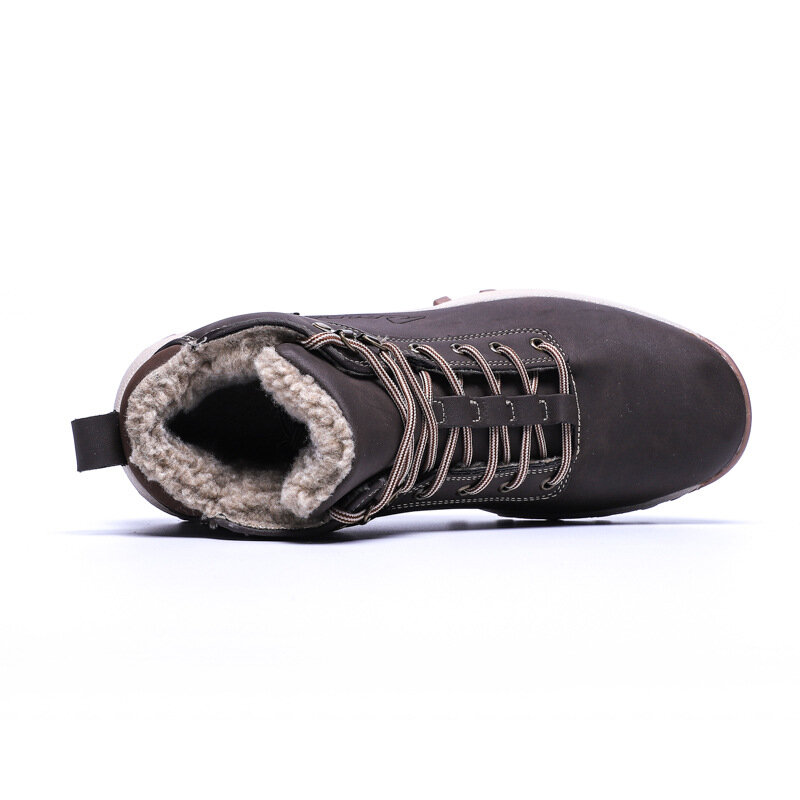 
	Men Warm Lining Non Slip Outdoor Waterproof Microfiber Leather Boots