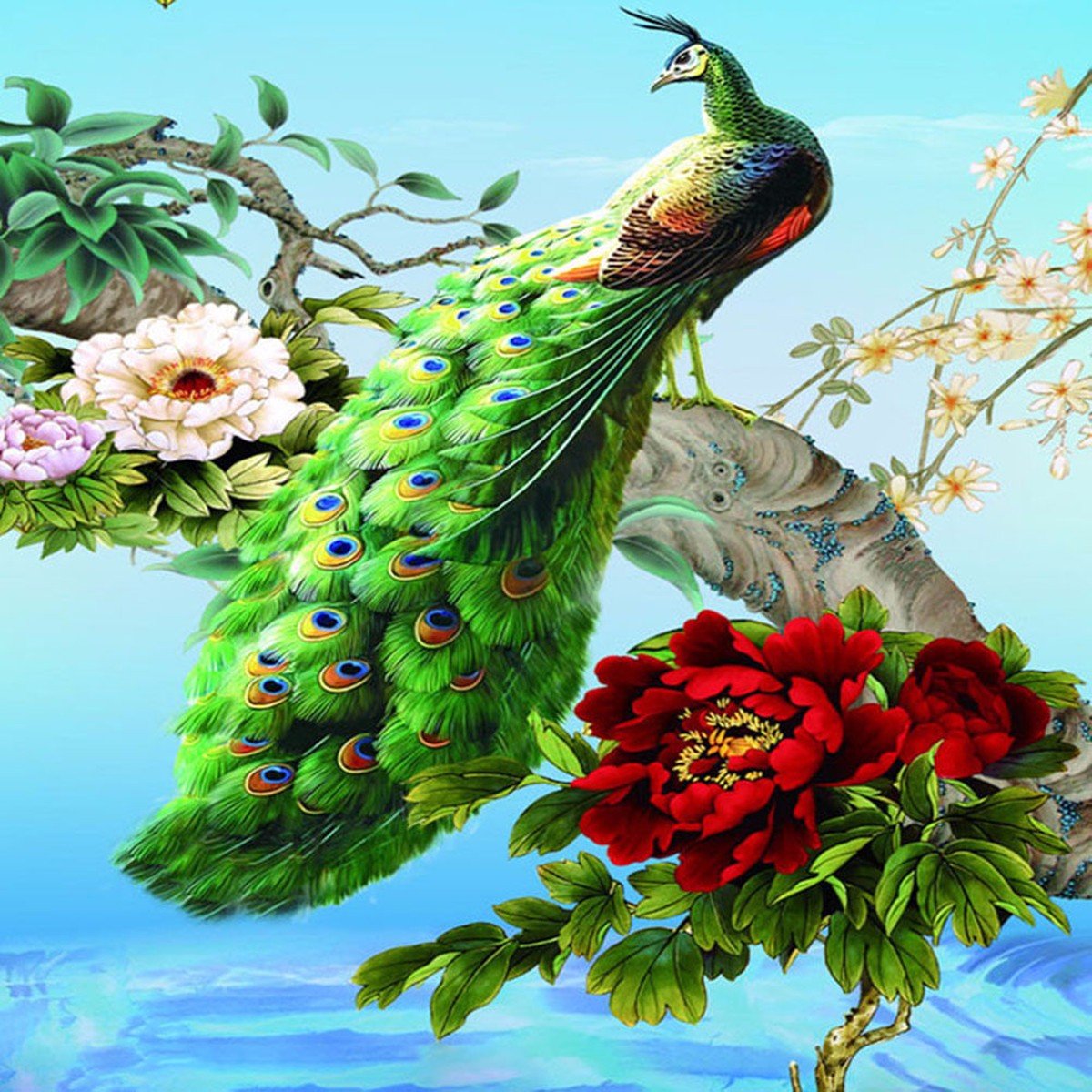 
	5D Diamond Embroidery Painting DIY Peacock Peony Mosaic Stitch Craft Home Wall Decor